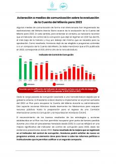 Plan para recuperar la Cuenta del Milenio